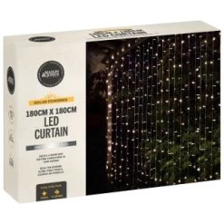 Solar Powered LED Curtain 180cm - 266 Cool White Lights -Magic Garden 392891 180cmx180cm solar powered led curtain 266 cool white leds