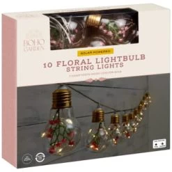 10 Solar Floral Lightbulb String Lights -Magic Garden 392903 10 solar floral lightbulb string lights 21
