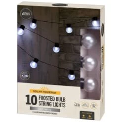 10 Solar Frosted Bulb String Lights -Magic Garden 392909 10 solar frosted bulb string lights 21