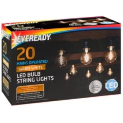 Eveready Mains Powered LED Bulb String Lights 20pk - Warm White -Magic Garden 392912 eveready 20 mains operated warm white led bulb string lights21