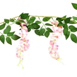 Artificial Wisteria Garland With 20 Solar LEDs -Magic Garden 392927 180cm artificial wisteria garland with 20 warm white solar leds 3