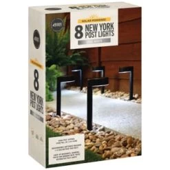 Solar Powered New York Post Lights 8pk -Magic Garden 392977 solar powered new york post lights 8pk 3