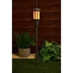 Solar Powered Flame Effect Tiki Torch -Magic Garden 392994 solar powered flame effect tiki torch 3