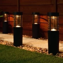 Cambridge Solar Powered Tube Post Lights 6pk -Magic Garden 392998 cambridge solar powered tube post lights 6pk 2
