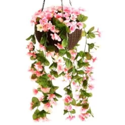 Solar Powered Artificial Floral Hanging Basket 10 Solar Powered Artificial Floral Hanging Basket -Magic Garden 393030 solar powered artificial floral hanging basket 4