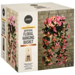 Solar Powered Artificial Floral Hanging Basket 11 Solar Powered Artificial Floral Hanging Basket -Magic Garden 393030 solar powered artificial floral hanging basket 5