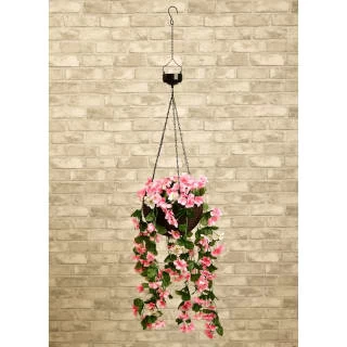 Solar Powered Artificial Floral Hanging Basket 3 Solar Powered Artificial Floral Hanging Basket