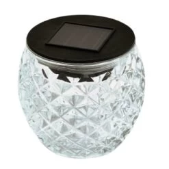 Solar Powered Faceted Glass Table Light