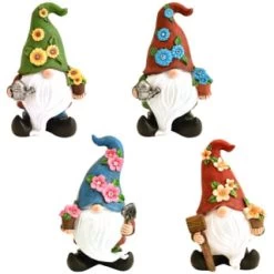 B&M Gonk Gnome Ornament With Solar Flower Hat - Blue -Magic Garden 393077 gonk gnome ornament with solar flower hat group