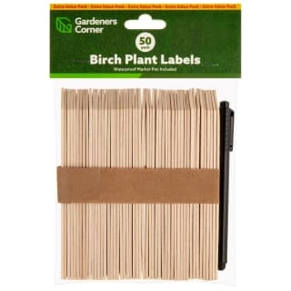 Birch Plant Markers With Waterproof Marker Pen 50pk 3 Birch Plant Markers With Waterproof Marker Pen 50pk