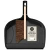 Heavy Duty Dustpan & Bassine Brush Set - Black -Magic Garden 393245 heavy duty dustpan and bassine brush set black