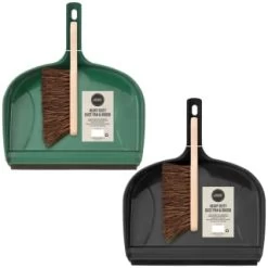 Heavy Duty Dustpan & Bassine Brush Set - Black -Magic Garden 393245 heavy duty dustpan and bassine brush set group