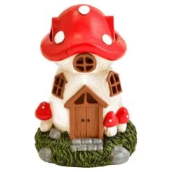 B&M Assorted Mushroom House Ornament With Glowing Solar Light -Magic Garden 393429 mushroom house ornament with glowing solar light 3