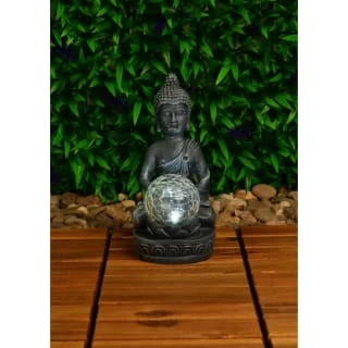B&M Assorted Sitting Solar Buddha Garden Ornament 8 B&M Assorted Sitting Solar Buddha Garden Ornament - Image 6