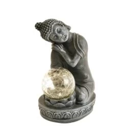 B&M Assorted Sitting Solar Buddha Garden Ornament 12 B&M Assorted Sitting Solar Buddha Garden Ornament -Magic Garden 393441 sitting buddha garden ornament with solar crackle ball 4