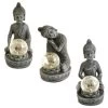 B&M Assorted Sitting Solar Buddha Garden Ornament -Magic Garden 393441 sitting buddha garden ornament with solar crackle ball group
