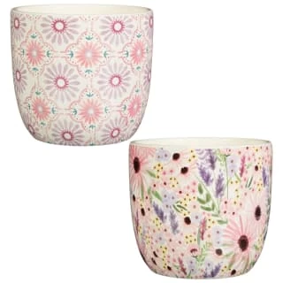 B&M Boho Garden Ceramic Plant Pots 3pk - Flowers 7 B&M Boho Garden Ceramic Plant Pots 3pk - Flowers - Image 5