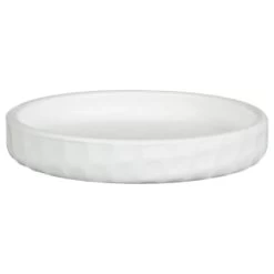 B&M White Ceramic Planter With Base Plate -Magic Garden 393651 white ceramic planter with base plate