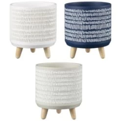 B&M Plant Pot On Tripod Stand - White -Magic Garden 393653 ocean air plant pot on tripod stand group