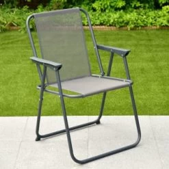 Simply Garden Folding Relaxer Chair - Grey