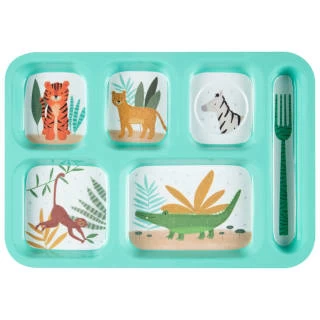 B&M Little Safari Large Kids Platter - Blue 3 B&M Little Safari Large Kids Platter - Blue
