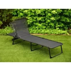 Vancouver Premium 3 Position Folding Relaxer Bed - Black -Magic Garden 395731 vancouver premium 3 position folding relaxer bed 2