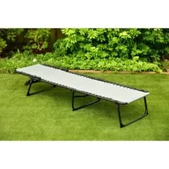 Dakota Premium 3 Position Folding Relaxer Bed - Grey -Magic Garden 395732 dakota premium 3 position folding relaxer bed 2