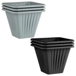 Square Planter 3pk - Grey -Magic Garden 397062 397063 3 pack square planters group 1