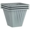 Square Planter 3pk - Grey -Magic Garden 397063 3 pack square planters grey