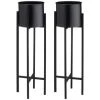 B&M Tall Round Planter 2pk - Black 1 B&M Tall Round Planter 2pk - Black -Magic Garden 397834 2pk tall round planters